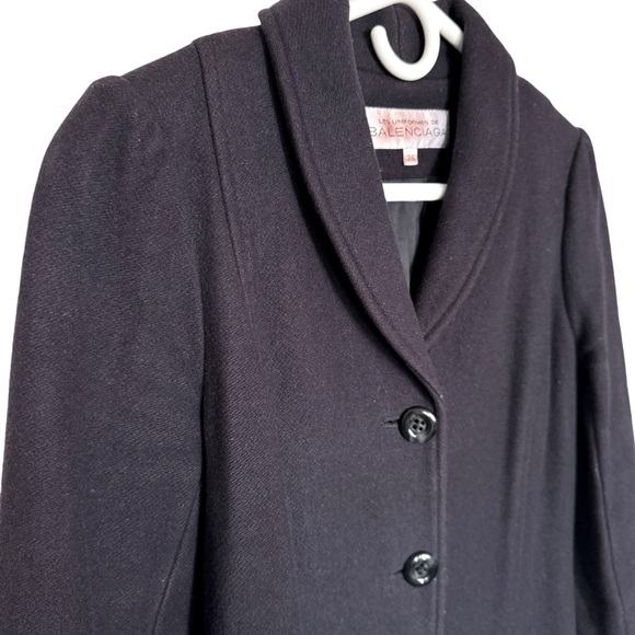 Vintage Les Uniformes de Balenciaga Navy Blue Long Coat - Picture 7 of 8